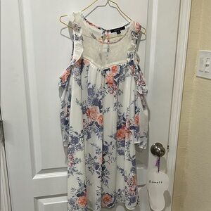 Heart Soul White and Blue Lace Dress